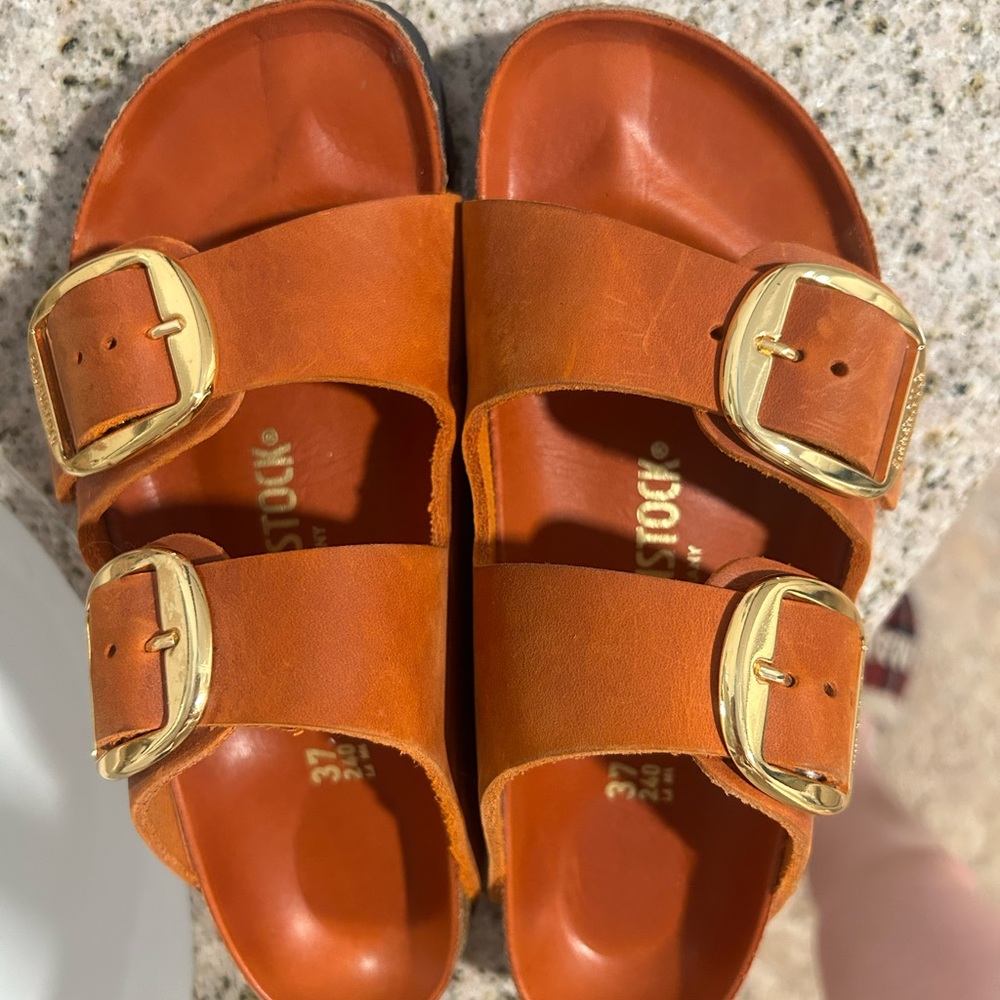 Birkenstock- Orange Big Buckle Sandal